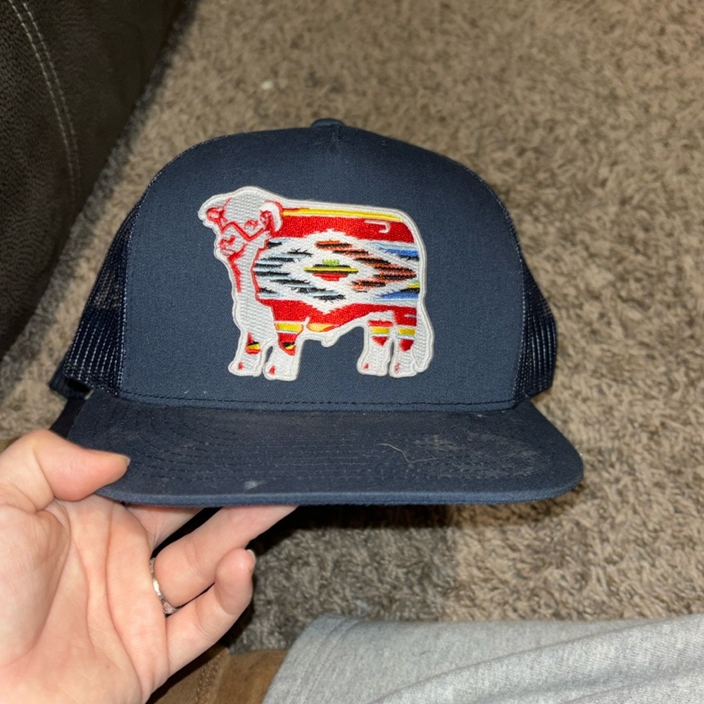 navy blue Lazy J hat